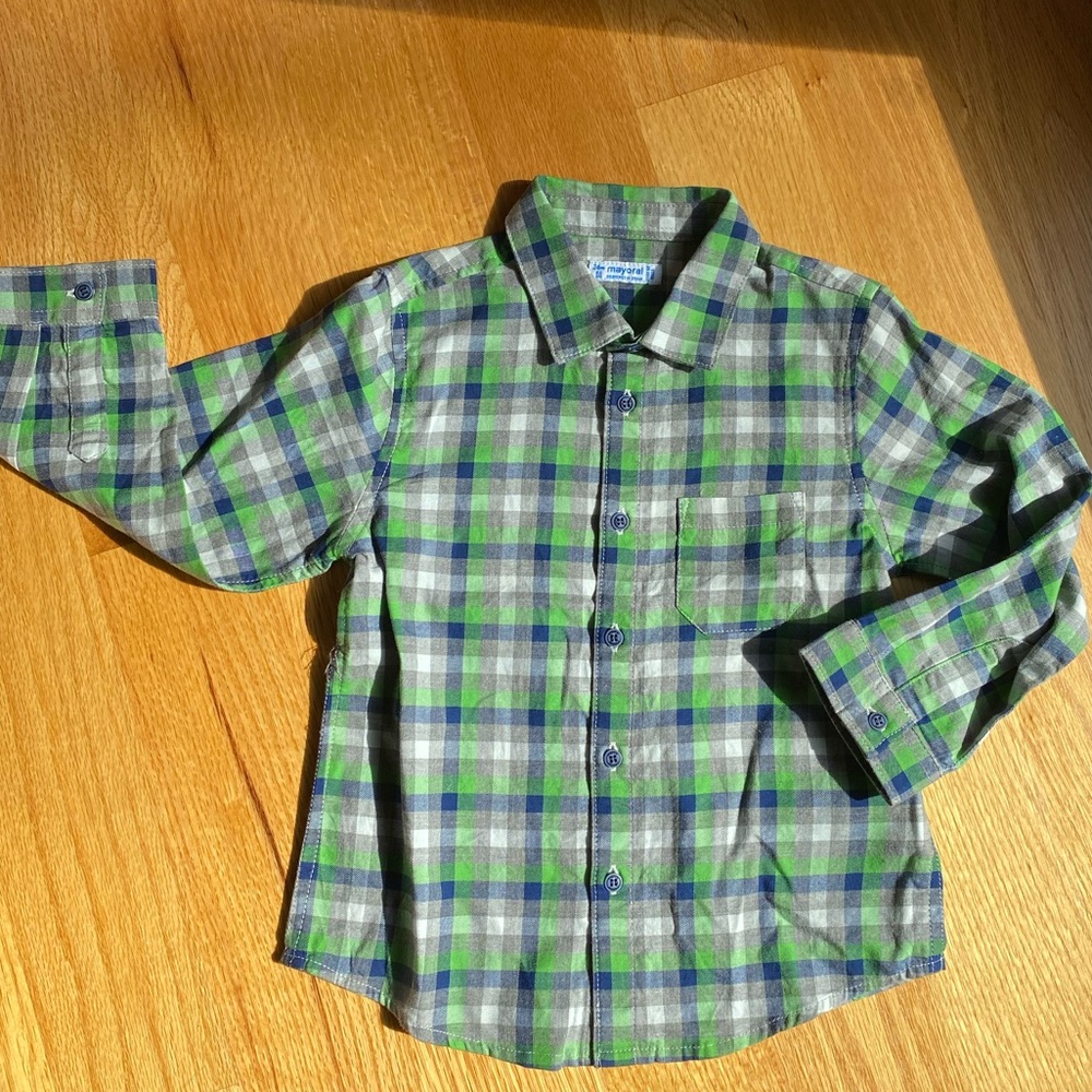 Mayoral plaid Button Down (24 Months) (NWOT)
